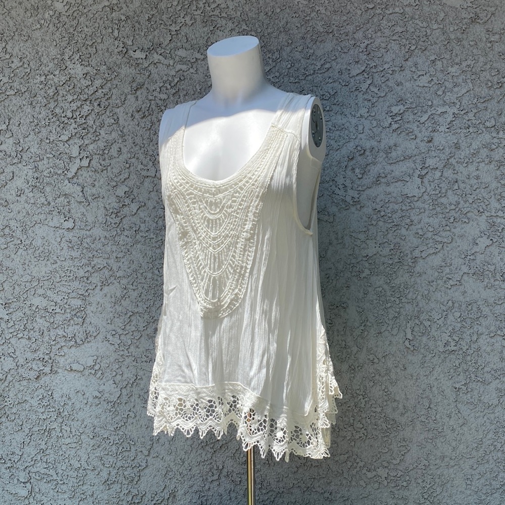 Marilyn Monroe Crochet White Tank Top Blouse Shirt Summertime Beach M Women’s